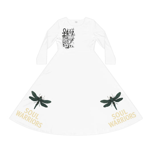 Soul Warriors Women's Long Sleeve Dance Dress, Bohemian Style Dress, Unique Fashion for Dancers, Event Dress, Festival Wear