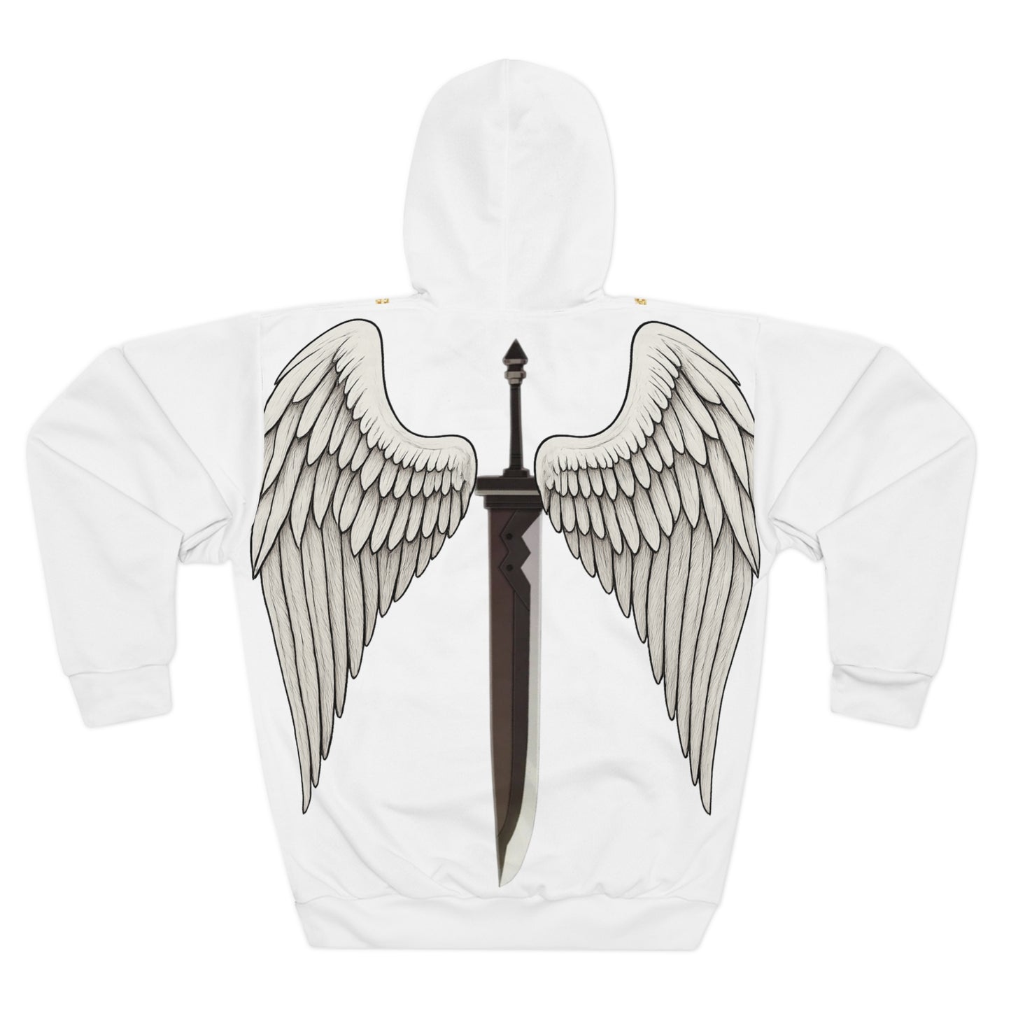 Guardian Spirit Hoodie - God’s Protection, Winged Sword, Spiritual Fashion, Unisex Activewear, Inspirational Gift