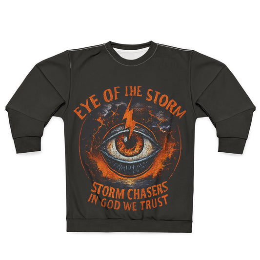 Eye of the Storm Unisex Sweatshirt, Storm Chaser Apparel, Casual Cozy Sweater, Gift for Weather Lovers, Adventure Clothing