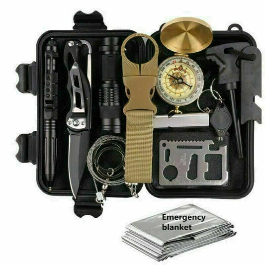 Emergency Survival Kit Camping Hiking Tactical Gear Case Set Box