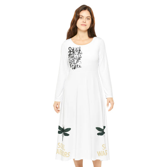 Soul Warriors Women's Long Sleeve Dance Dress, Bohemian Style Dress, Unique Fashion for Dancers, Event Dress, Festival Wear