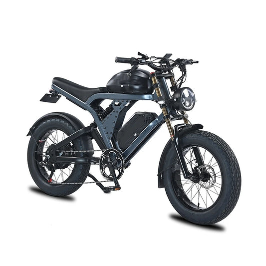 100-120KM Long Range Dual Battery Mountain Ebike 1500W 52V Full Suspension Hydraulic Brake Fat Tire E Bike